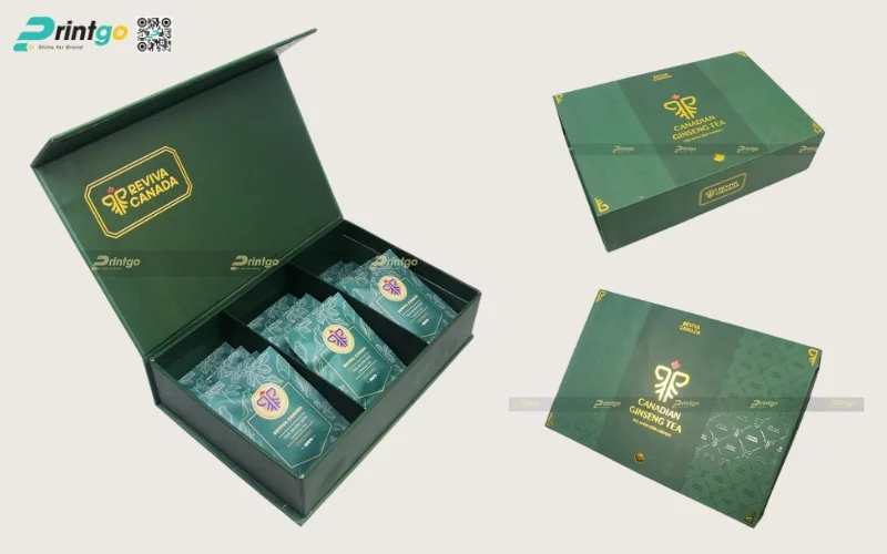 Thiết kế bao bì sâm dạng hộp carton cứng cao cấp 