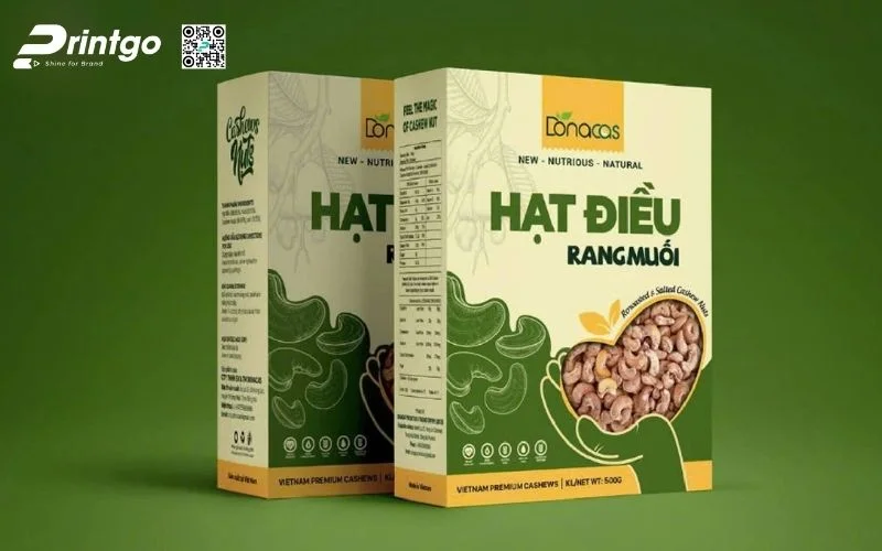 Bao bì hạt điều dạng hộp mềm