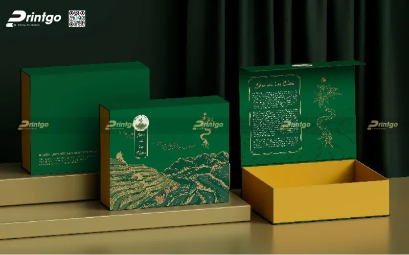 Thiết kế bao bì sâm dạng hộp carton cứng cao cấp 