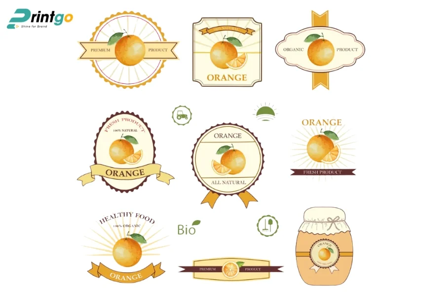 Bộ logo nông sản gam màu cam