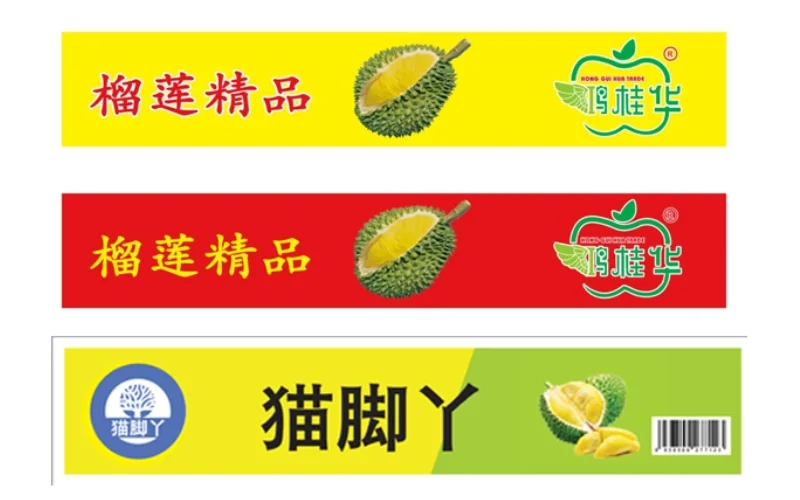 Tem dán cuống sầu riêng hoặc bao lưới 