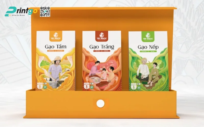 Bao bì gạo dạng hộp cứng cao cấp
