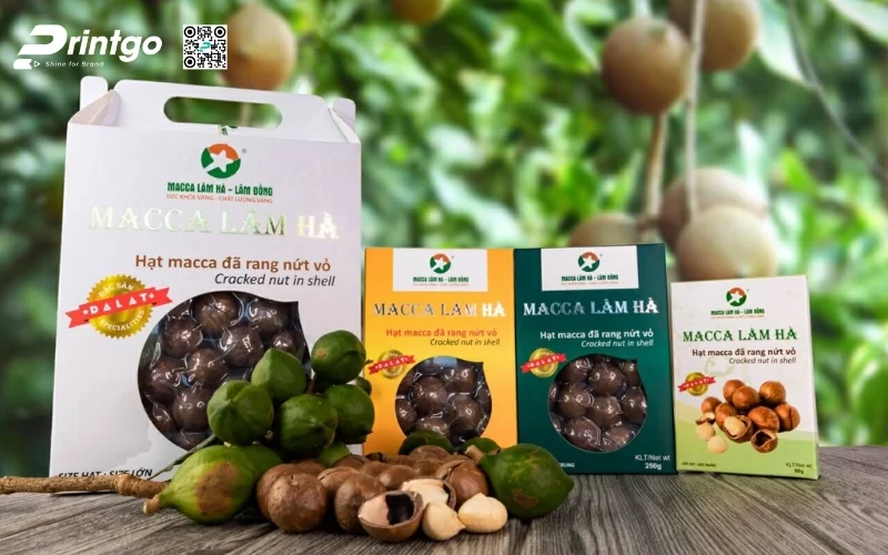Mẫu bao bì macca dạng hộp mềm