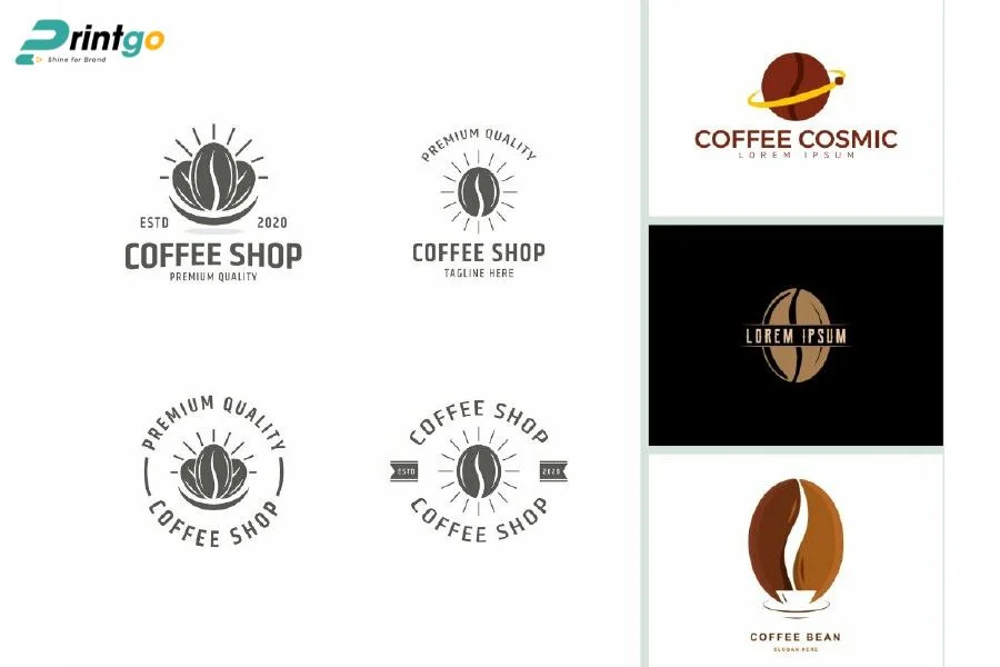 Logo cà phê phong cách biểu tượng đặc trưng