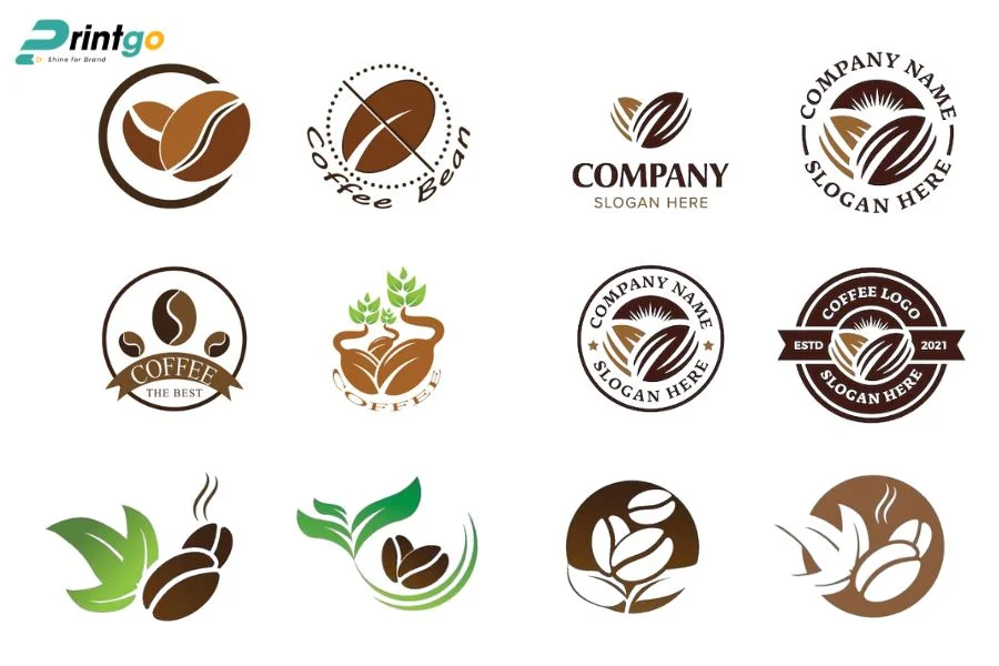 Logo cà phê phong cách biểu tượng đặc trưng
