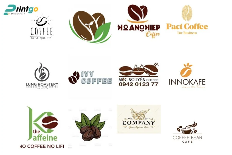 Logo cà phê phong cách biểu tượng đặc trưng