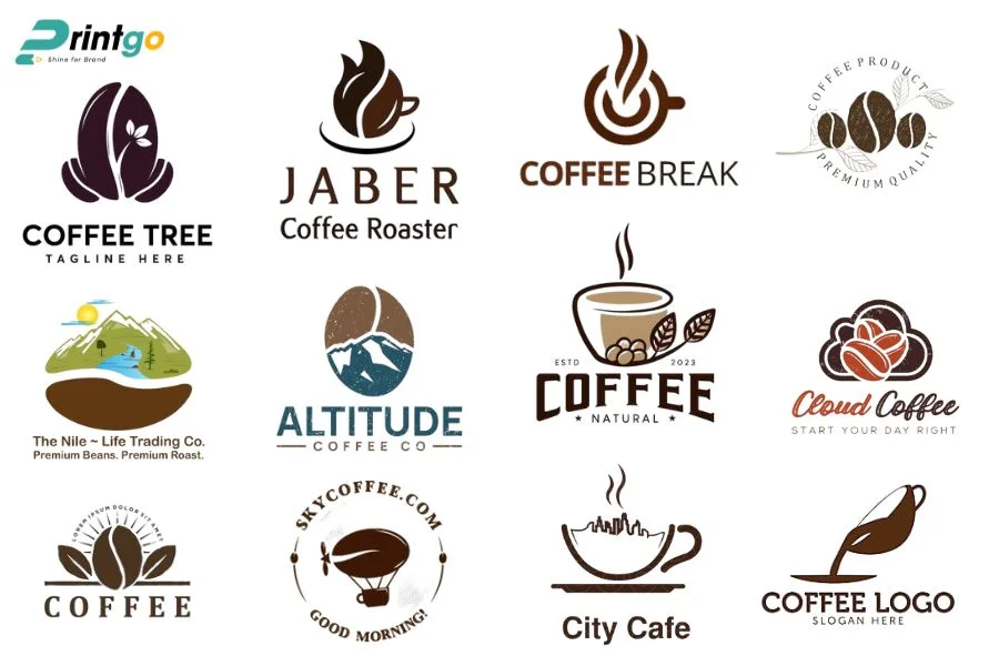Logo cà phê hướng xuất khẩu chuẩn quốc tế