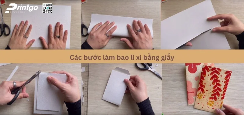 Cách làm bao lì xì bằng giấy A4 thẩm mỹ, nổi bật 