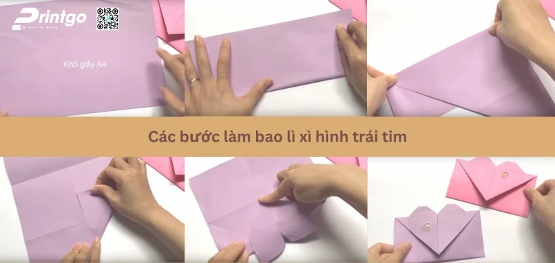Cách làm bao lì xì hình trái tim ấn tượng tại nhà 