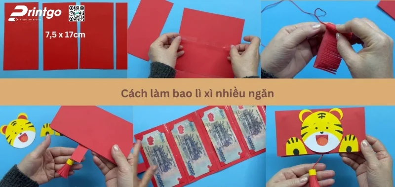 Cách làm bao lì xì nhiều ngăn độc đáo, khác biệt 