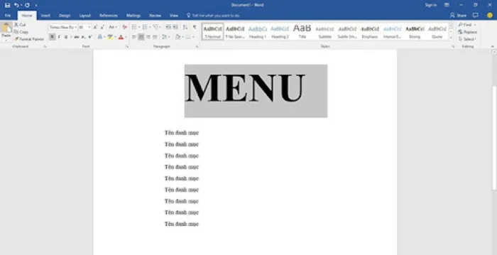 Hướng dẫn cách làm menu trong word đơn giản, chuyên nghiệp