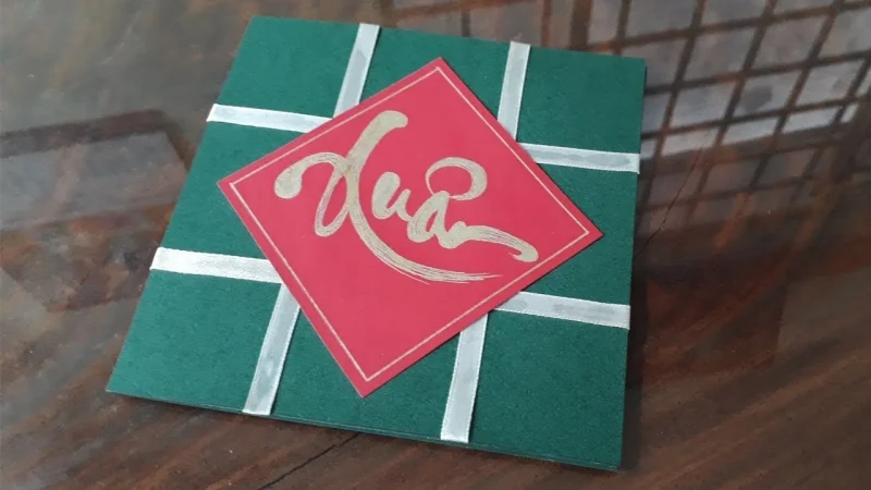 Cách làm thiệp chúc mừng năm mới bánh chưng bánh tét 