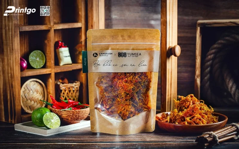 Chất liệu in hộp đựng bò khô kém, không phù hợp