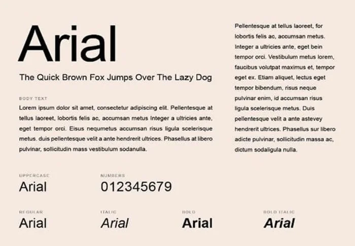 font chữ in hóa đơn Arial