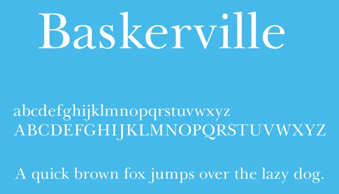 Font chữ in sách Baskerville