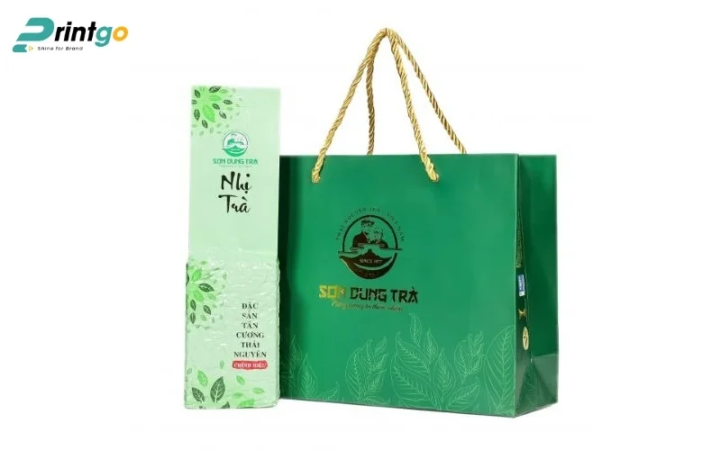Mẫu thiết kế bao bì trà dạng túi xách ivory