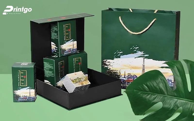 Mẫu thiết kế bao bì trà nắp nam châm cao cấp