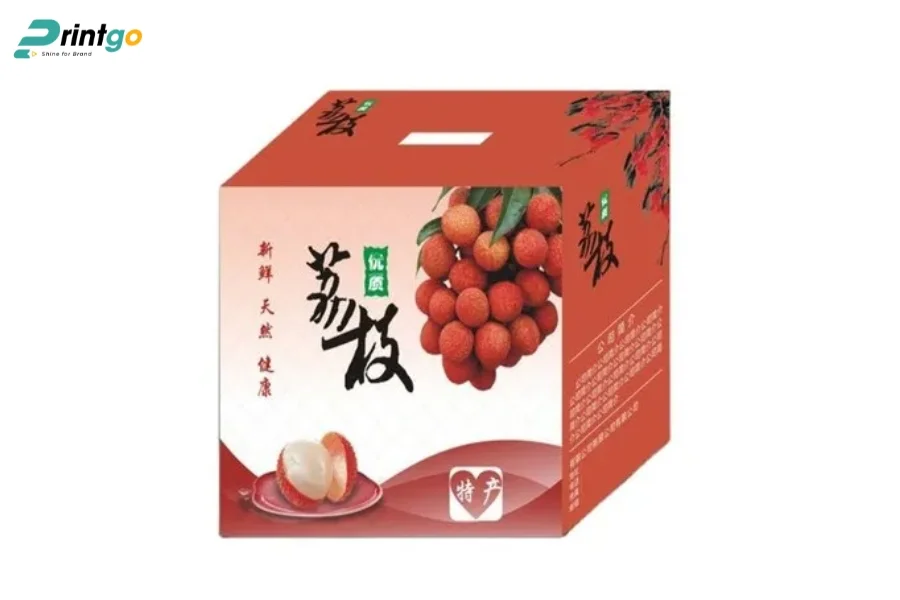 Hộp vải thiều nắp mở đáy gài