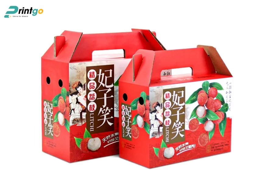 Hộp vải thiều dạng quai xách