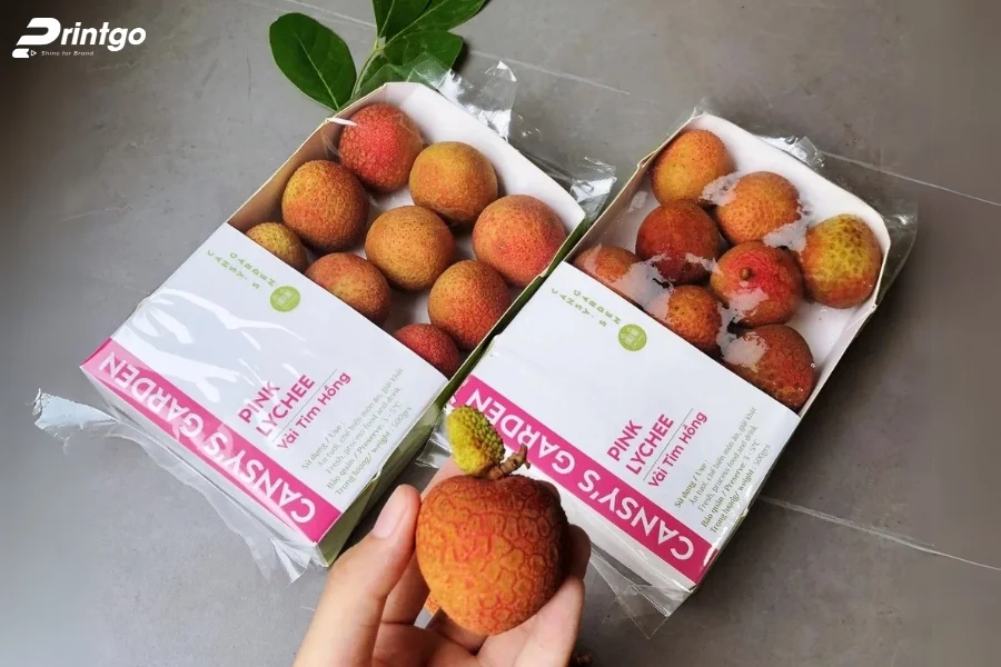 Khay giấy đựng vải thiều