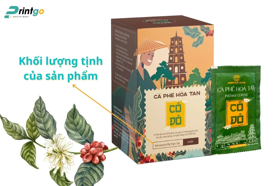 Thông tin trên bao bì cà phê về khối lượng tịnh