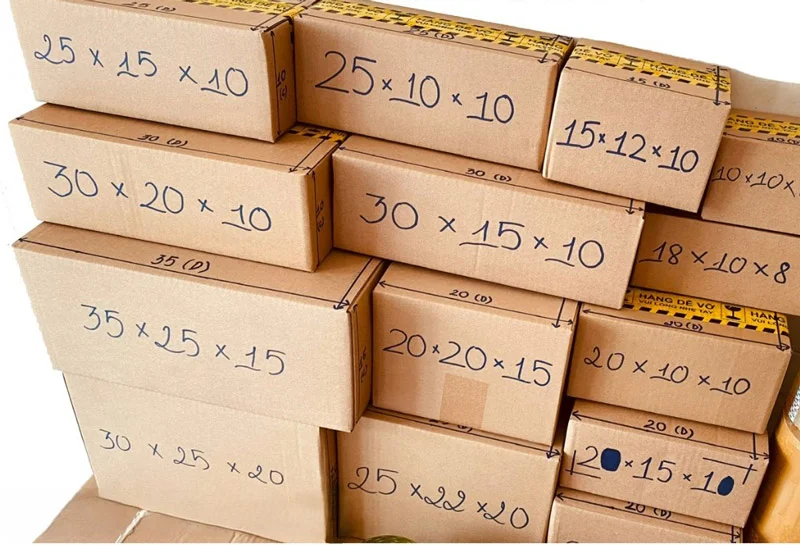 các kích thước thùng carton size vừa