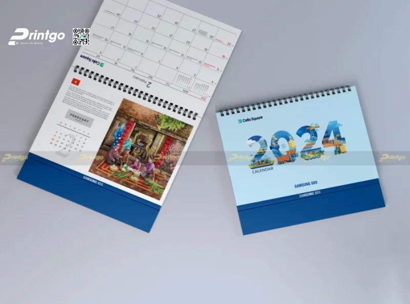 Mẫu lịch để bàn chữ A thương hiệu Samsung