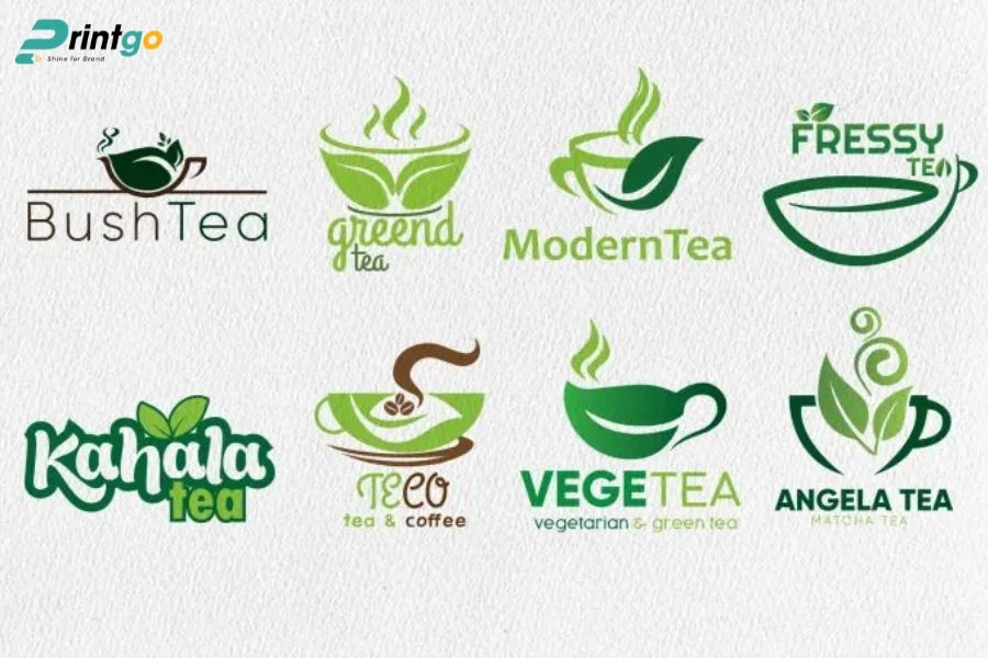 Logo lá trà mang phong cách hiện đại