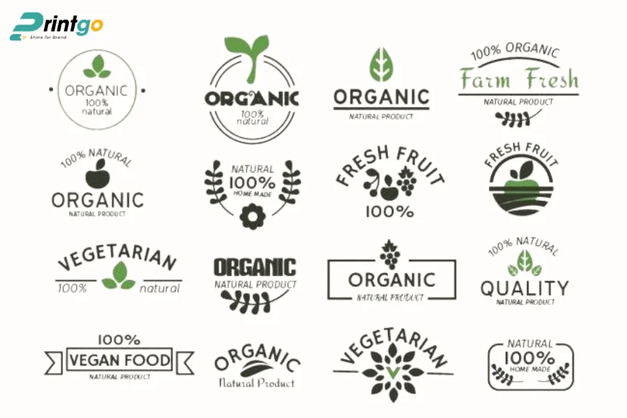 Logo lá trà phong cách hữu cơ (Organic)