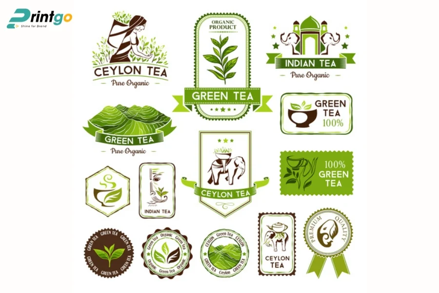 Logo lá trà dùng cho bao bì sản phẩm OCOP