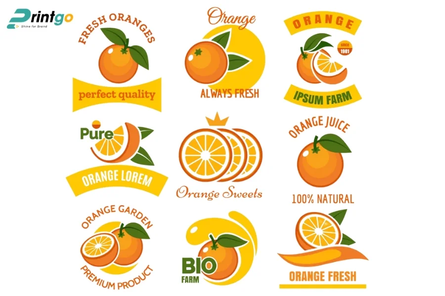 Bộ logo nông sản gam màu cam