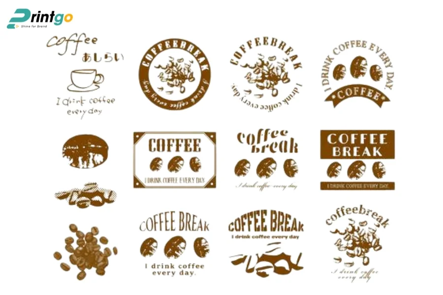 Bộ logo nông sản gam màu nâu đất