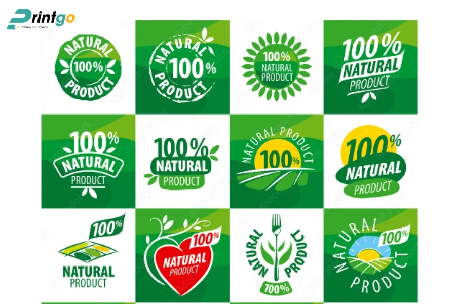 Bộ logo nông sản gam màu xanh lá
