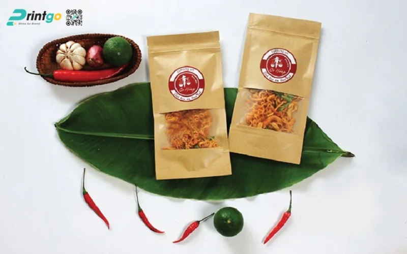 Túi giấy kraft đựng bò khô