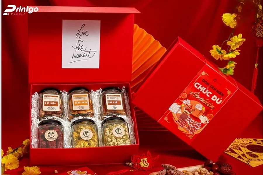 Hộp giấy đựng hạt điều sang trọng 