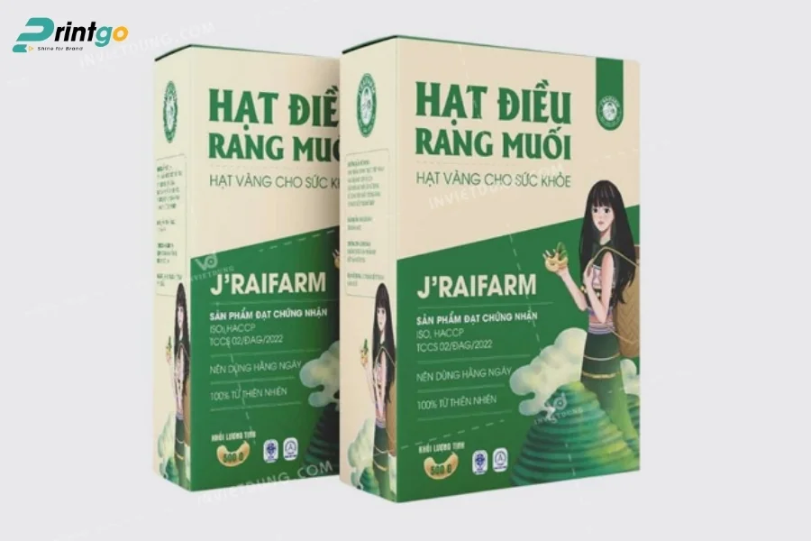 Mẫu hộp giấy đựng hạt điều bằng carton mềm
