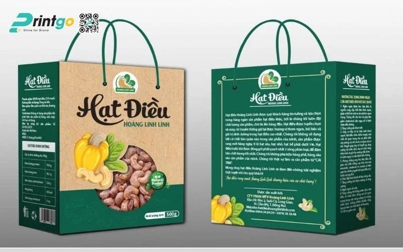 Màu sắc & thiết kế bao bì hạt điều phù hợp