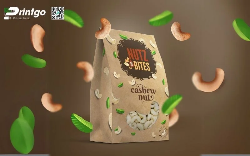 Bao bì hạt điều dạng túi giấy Kraft
