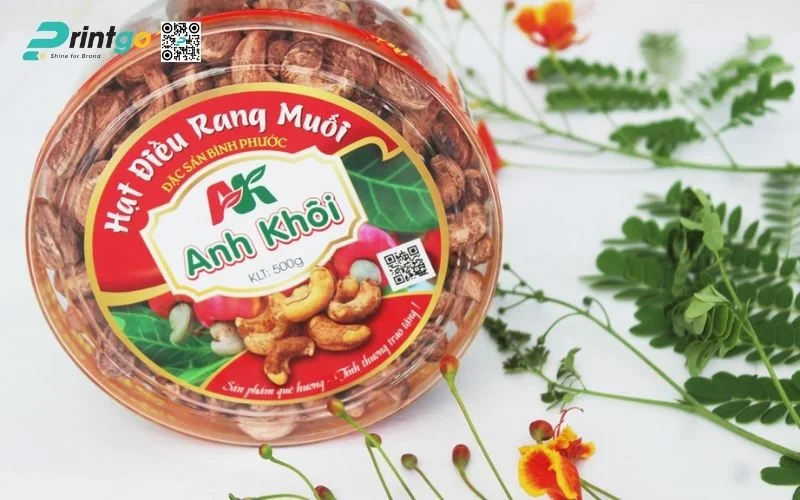 Bao bì hạt điều dạng hũ nhựa mica bầu dục 