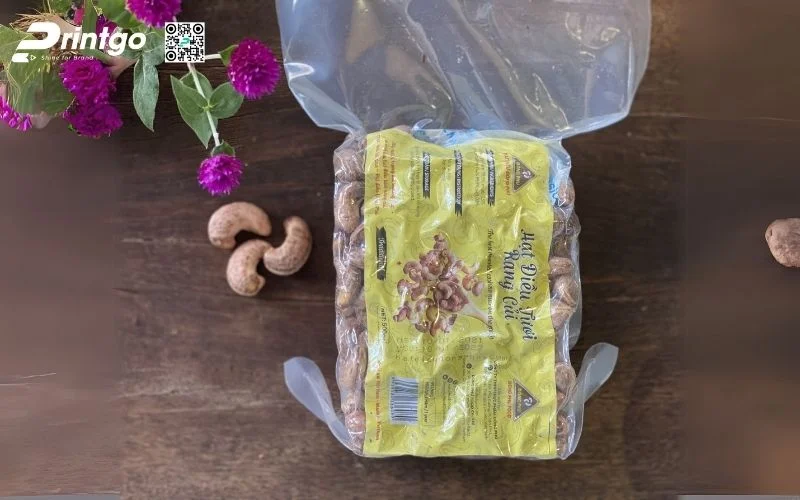 Bao bì hạt điều dạng túi hút chân không 