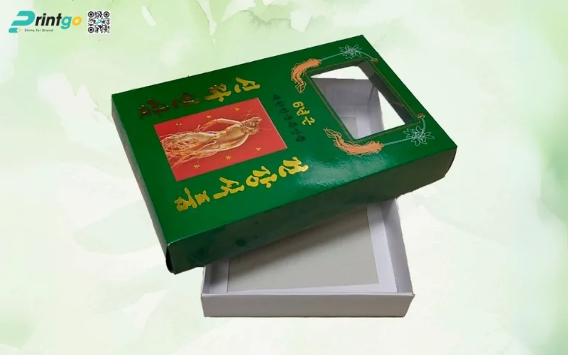 Mẫu bao bì sâm dạng hộp carton sóng 