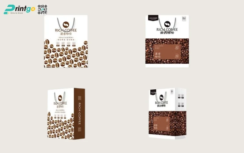 Mẫu thiết kế in bao bì cà phê túi ivory 