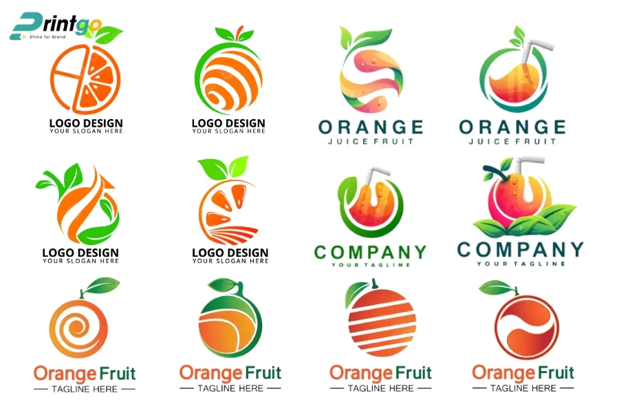 Bộ logo nông sản sản phẩm cam sành Vĩnh Long