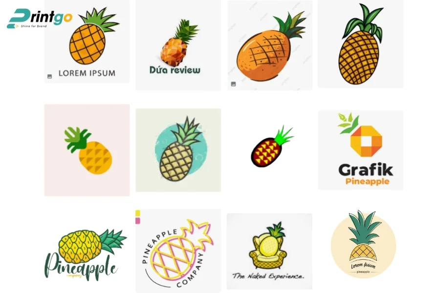 Mẫu logo đẹp logo nông sản dứa Tân Phước, Tiền Giang