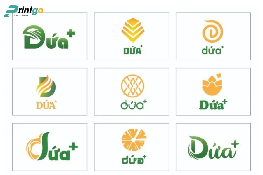 Mẫu logo đẹp logo nông sản dứa Tân Phước, Tiền Giang