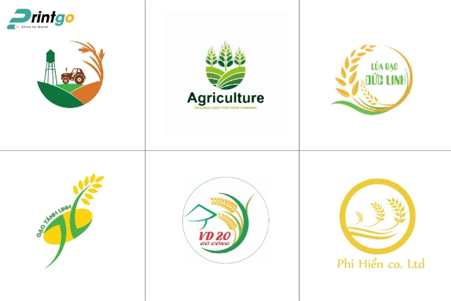 Mẫu logo gạo thiết kế tinh gọn dễ nhớ