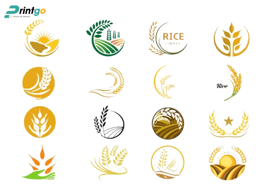 Mẫu logo gạo thiết kế tinh gọn dễ nhớ