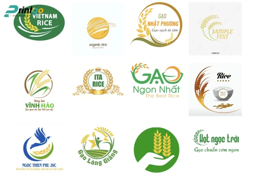 Mẫu logo gạo thiết kế tinh gọn dễ nhớ