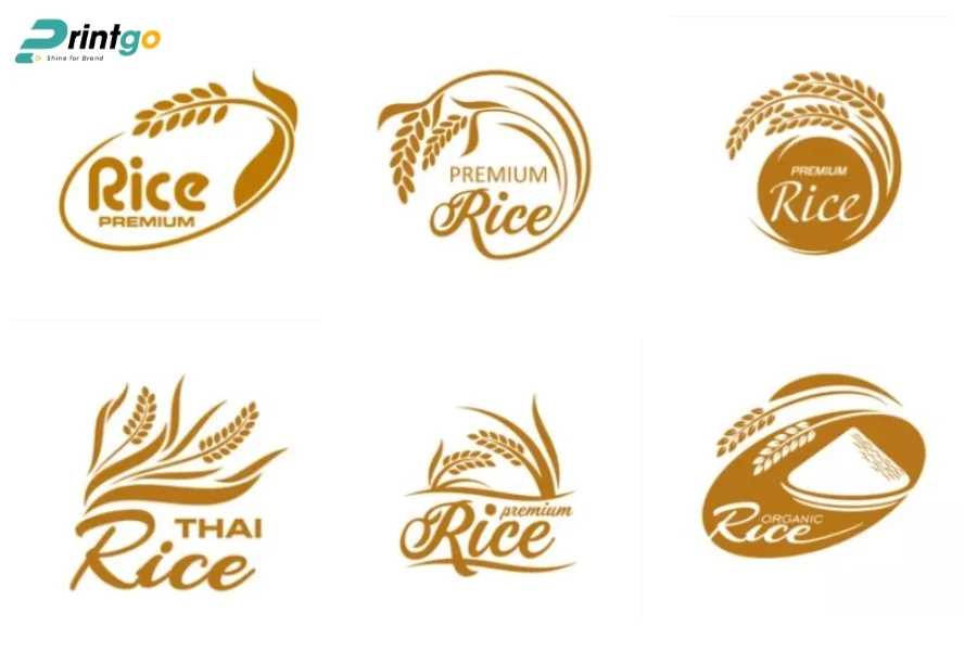 Mẫu logo gạo thiết kế đơn giản