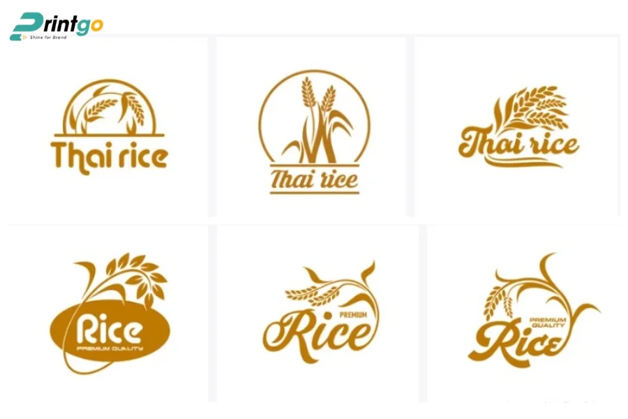 Mẫu logo gạo thiết kế đơn giản